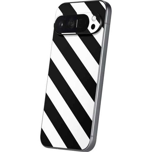 Black and White Geometric Stripes Pixel 9 Pro XL Skin